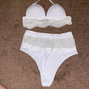 Amazon White and Lace Bikini NEVER WORN